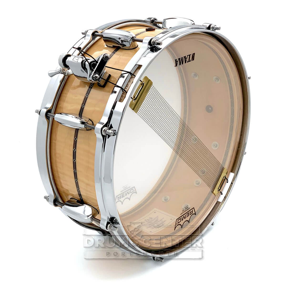 Tama Star Maple Snare Drum with Inside and Outside Inlay 14x5.5 Gloss Natural Curly Maple
