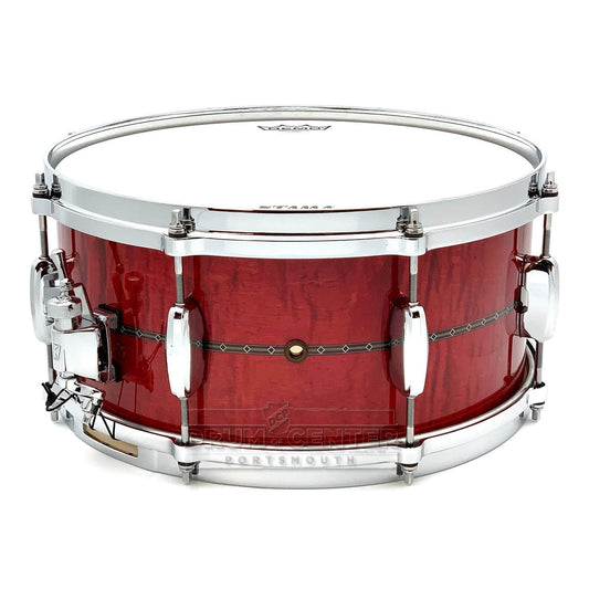 Tama Star Maple Snare Drum 14x6.5 Raspberry Curly Maple w/Outer Inlay