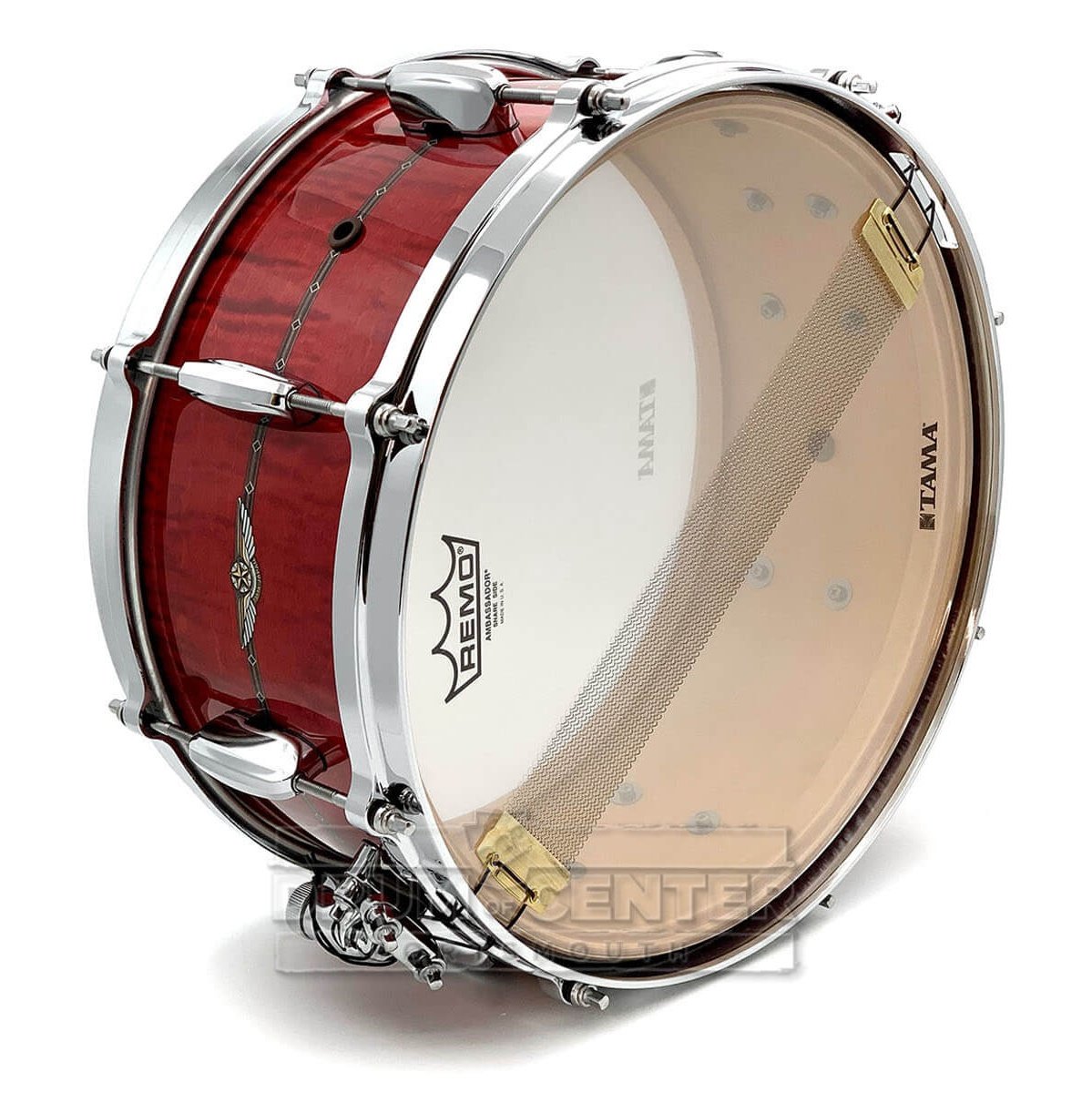 Tama Star Maple Snare Drum 14x6.5 Raspberry Curly Maple w/Outer Inlay