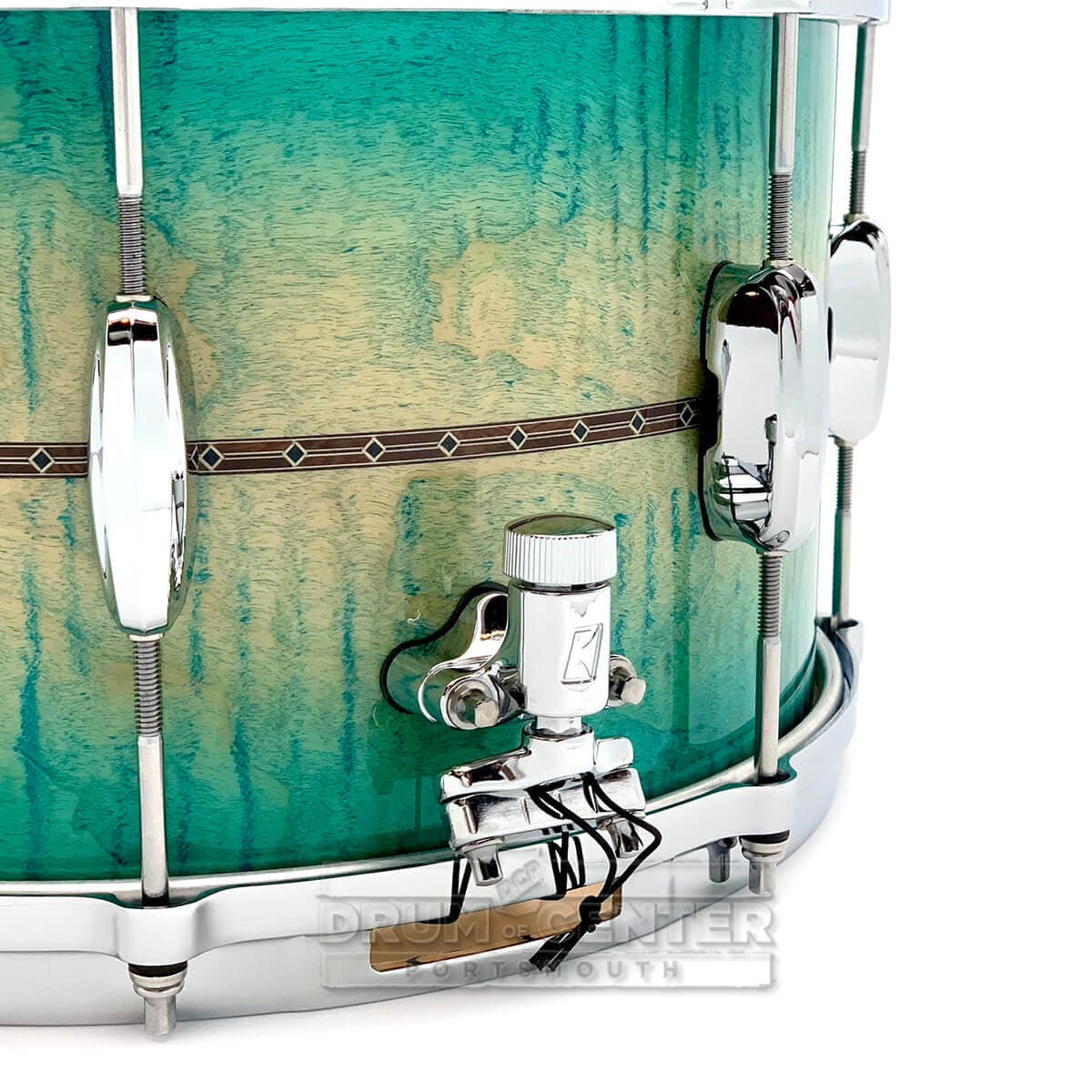 Tama Star Maple Snare Drum 14x8 Emerald Sea Curly Maple Burst w/Outer Inlay