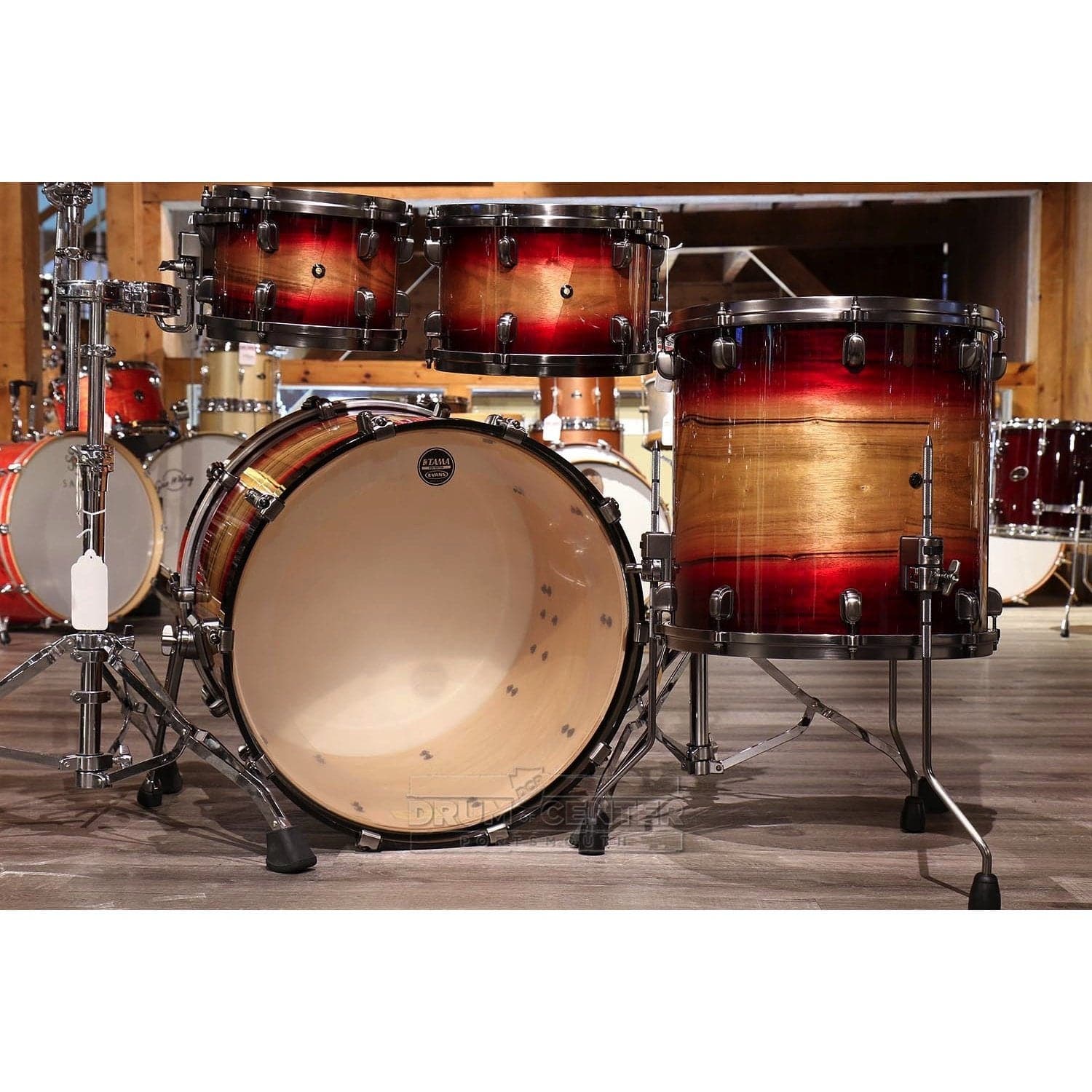 Tama Starclassic Maple Exotix 4-piece Drum Set Ruby Pacific Walnut Burst