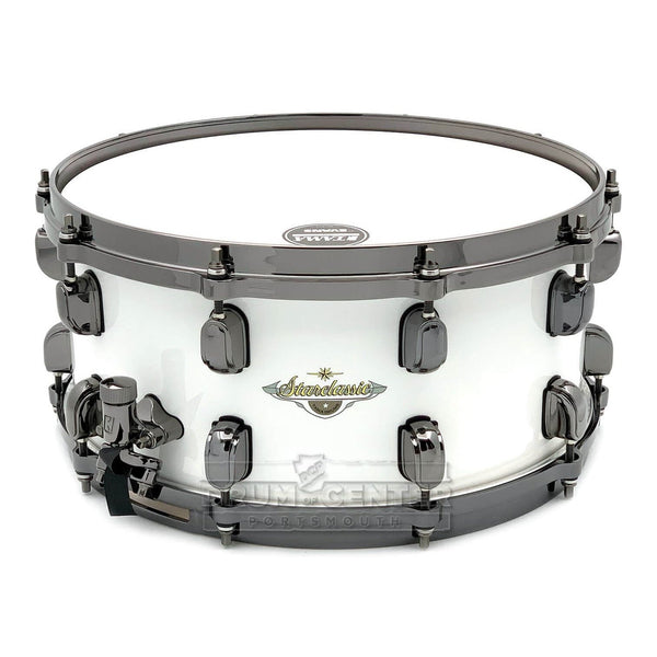 Tama Starclassic Maple Snare Drum 14x6.5 Piano White Lacquer w/Black  Hardware