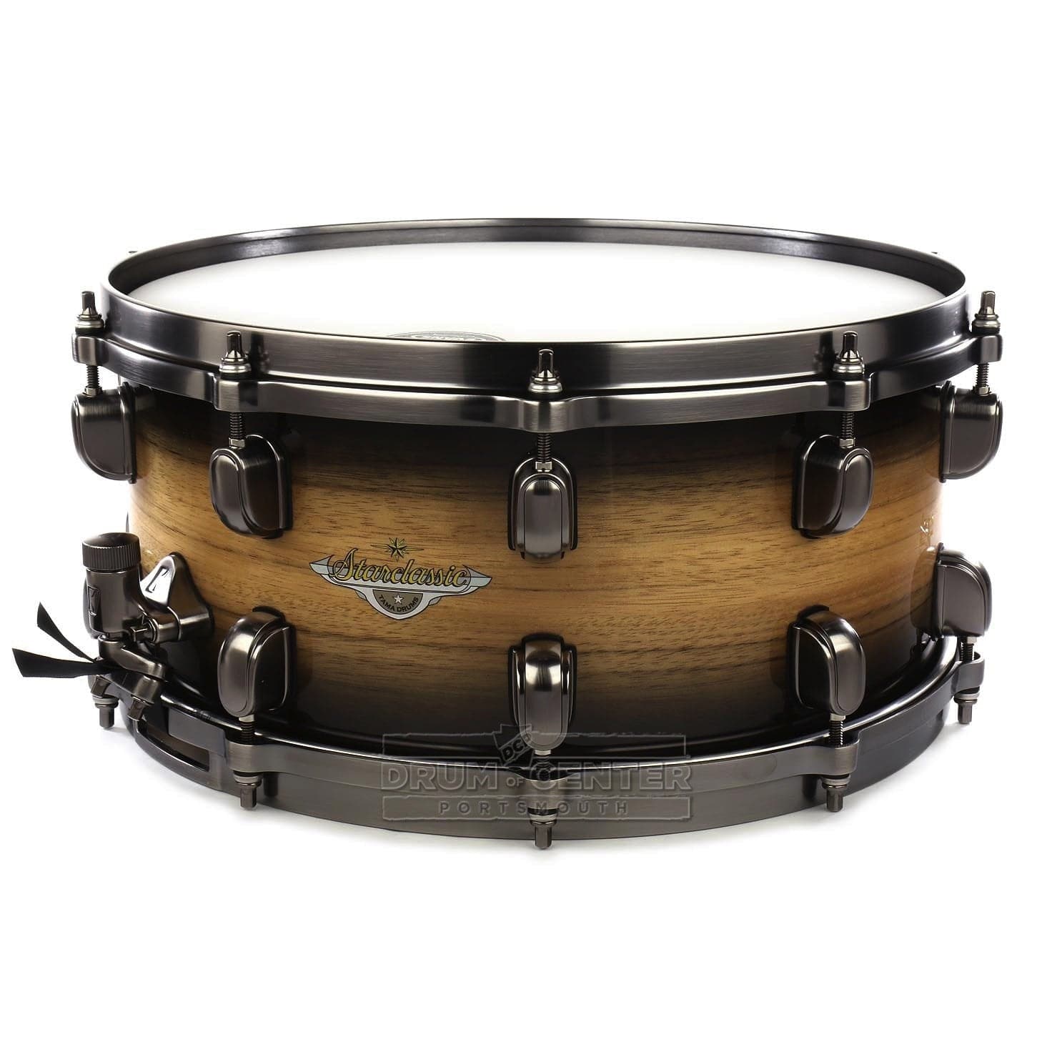 Tama Starclassic Maple Snare Drum 14x6.5 Natural Pacific Walnut Burst w/Smoked Black Hw