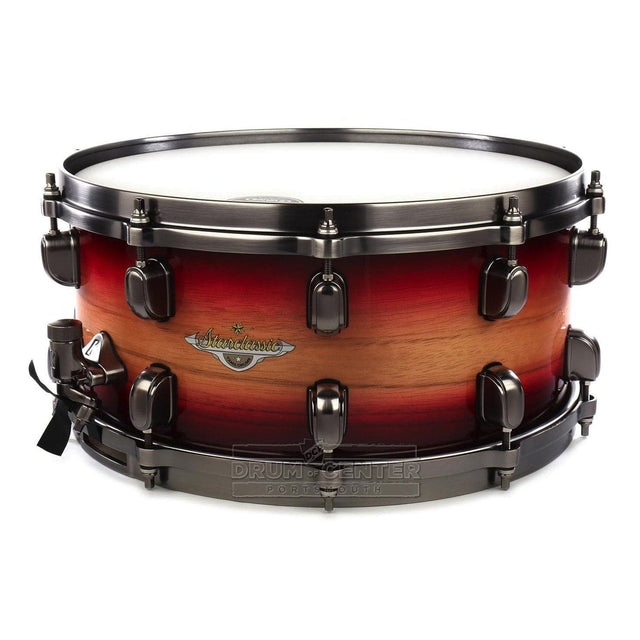 Tama Starclassic Maple Snare Drum 14x6.5 Ruby Pacific Walnut Burst w/Smoked Black Hw