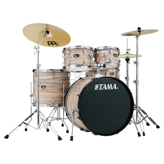 Tama Imperialstar 5pc Complete Kit With 22 Bass Drum - Natural Zebrawood Wrap
