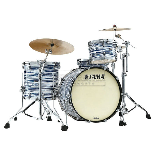 Tama Starclassic Maple 3pc Drum Set w/ 22bd, Chrome hw - Blue & White Oyster