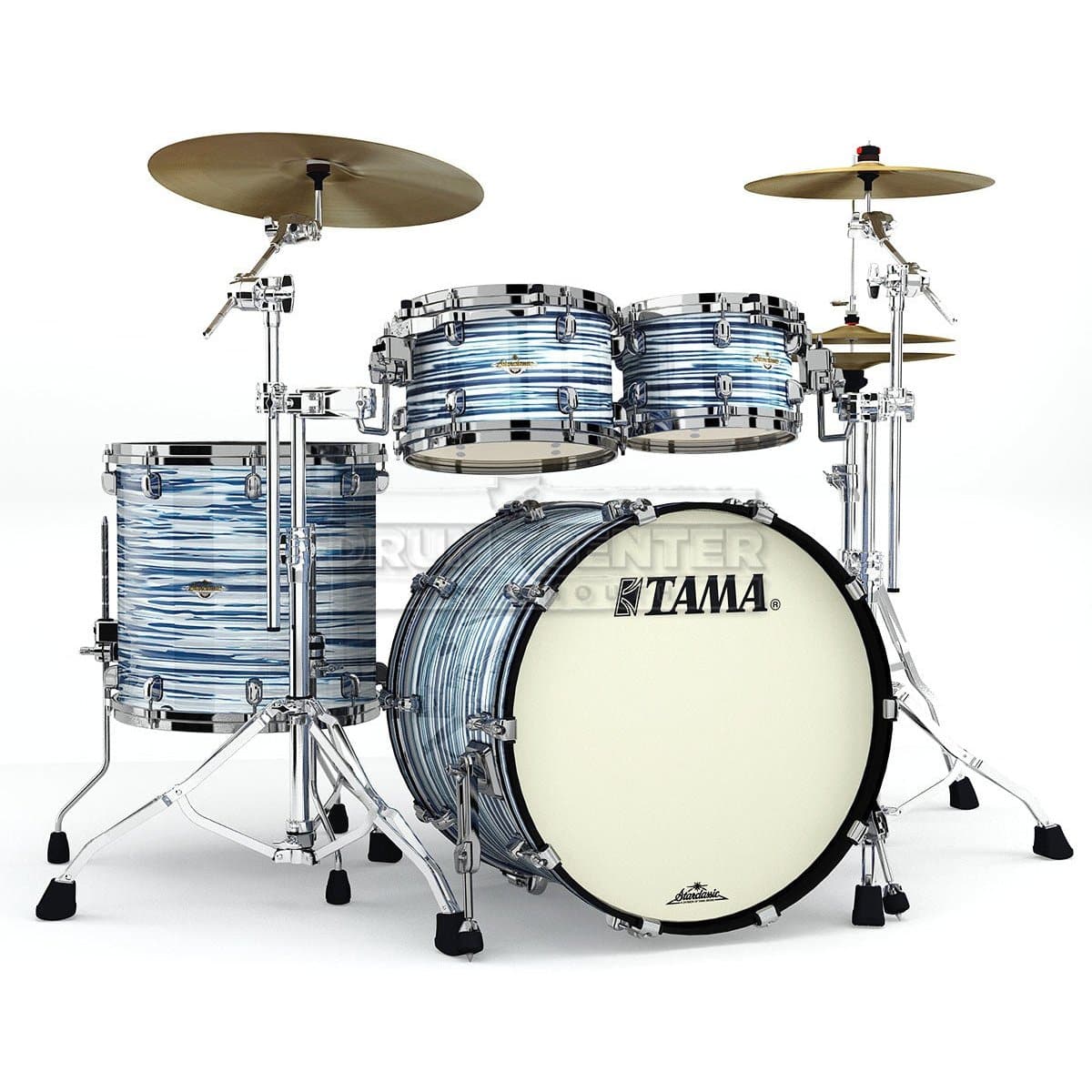 Tama Starclassic Maple 4pc Drum Set - Blue & White Oyster w/Black Nickel Hardware