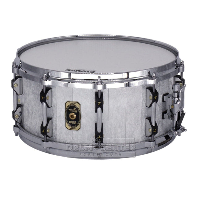 Tamburo Opera Series Stave Snare Drum 14x6.5 Fantasy White