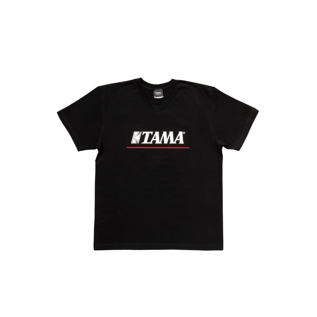 Tama Logo T-shirt Black w/ Red Line Small