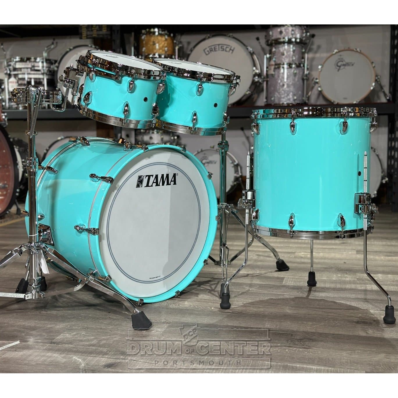 Tama Star Walnut 4pc Drum Set w/22bd Grand Aqua Blue | DCP