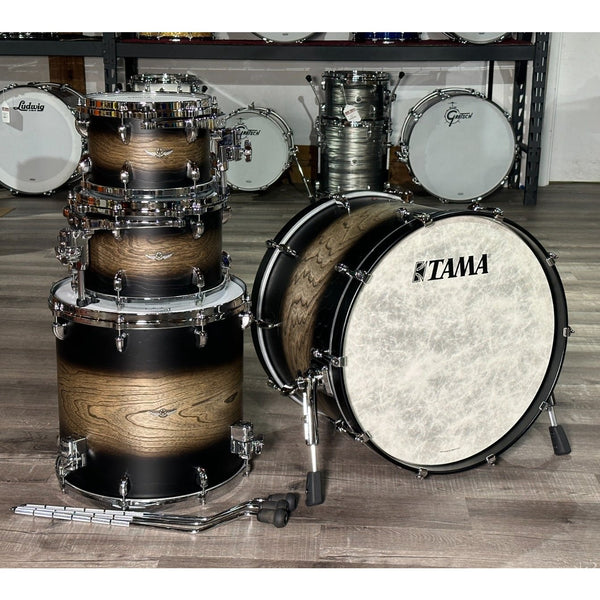 Used Tama Star Walnut 4pc Drum Set Satin Black Japanese Sen Burst