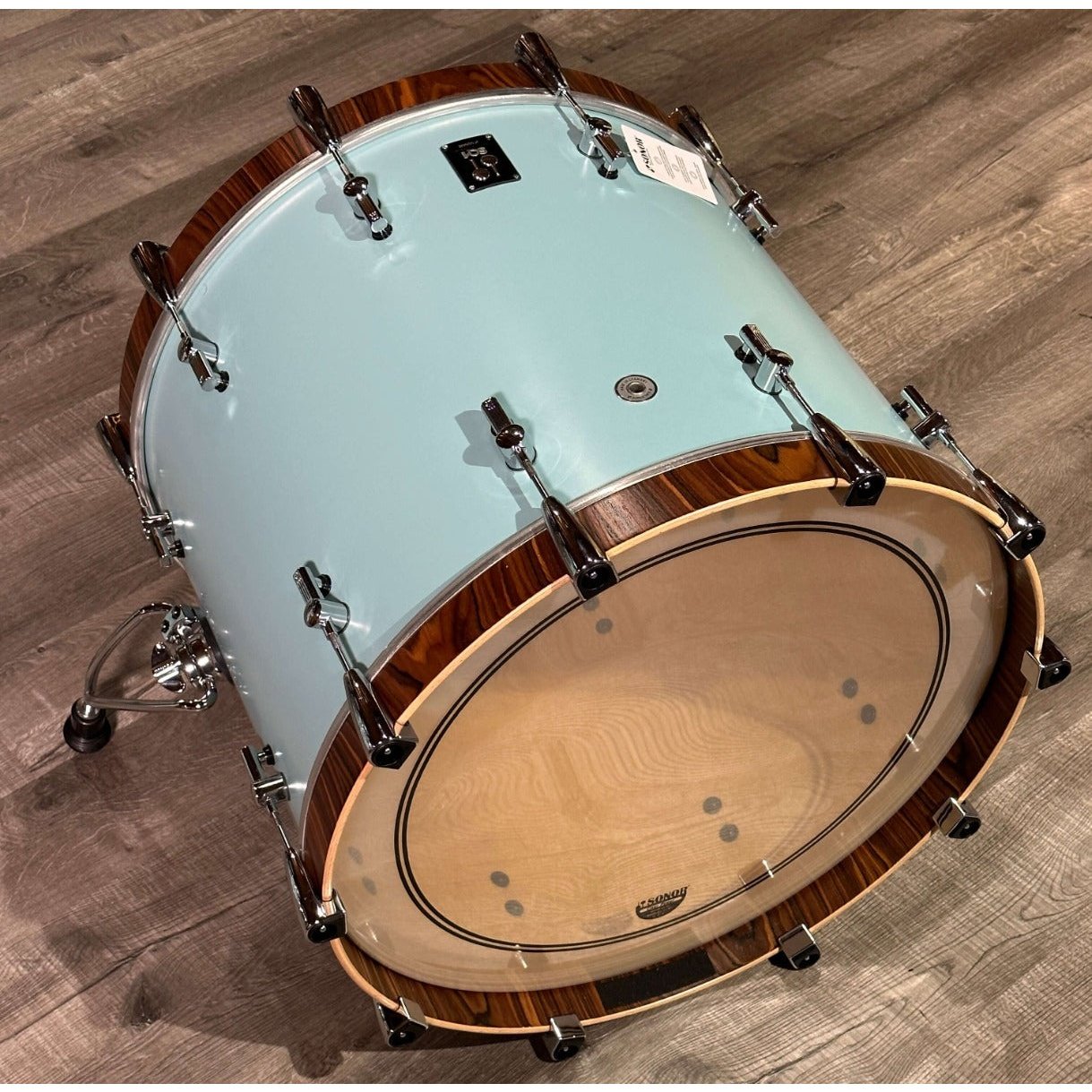 Used Sonor SQ1 3pc Drum Set Cruiser Blue w/Walnut Bass Drum Hoops