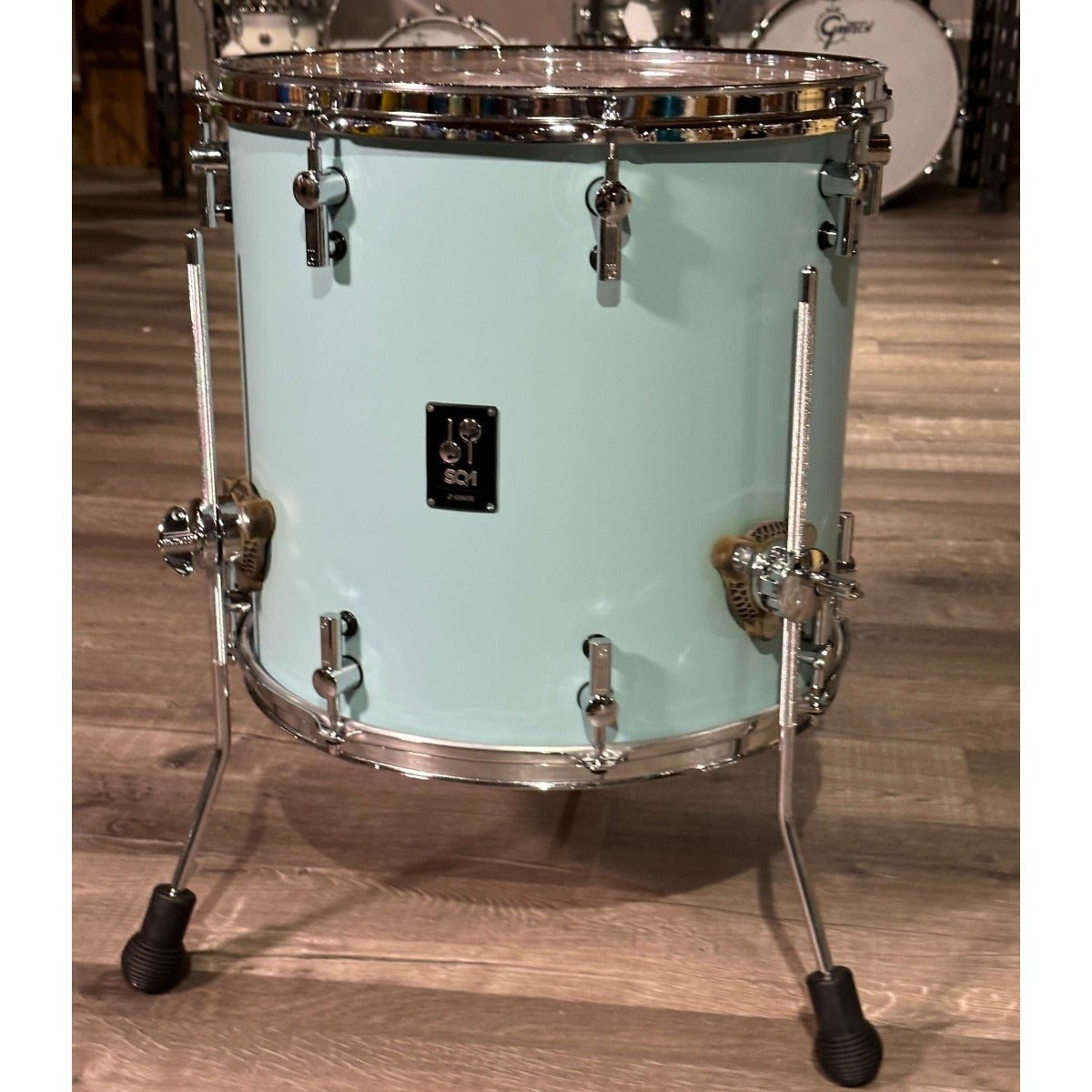 Used Sonor SQ1 3pc Drum Set Cruiser Blue w/Walnut Bass Drum Hoops