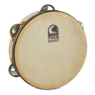 Toca Wood Tambourine, 7-1/2 Single Row with Head