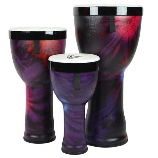 Toca Sympatico Nesting Djembe Set 8/10/12 Woodstock Purple w/Tunable F ...