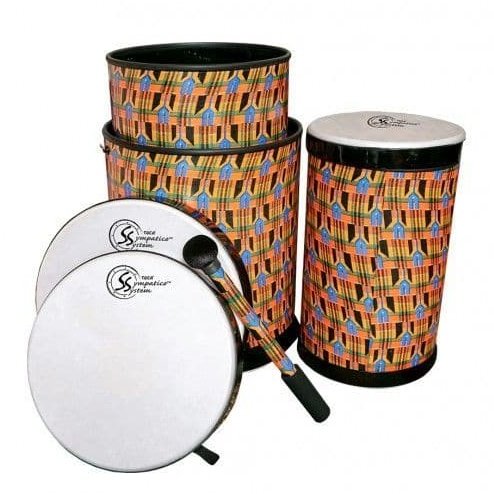 Toca Sympatico Nesting Djun Djun 12" Kente Cloth w/Pretuned Fiber Dot Head