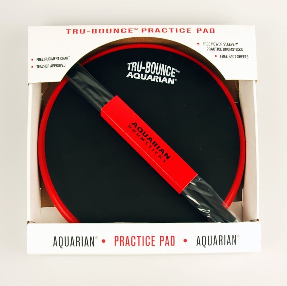 Aquarian Tru-Bounce Practice Pad w/ Power Sleeve 5A Sticks