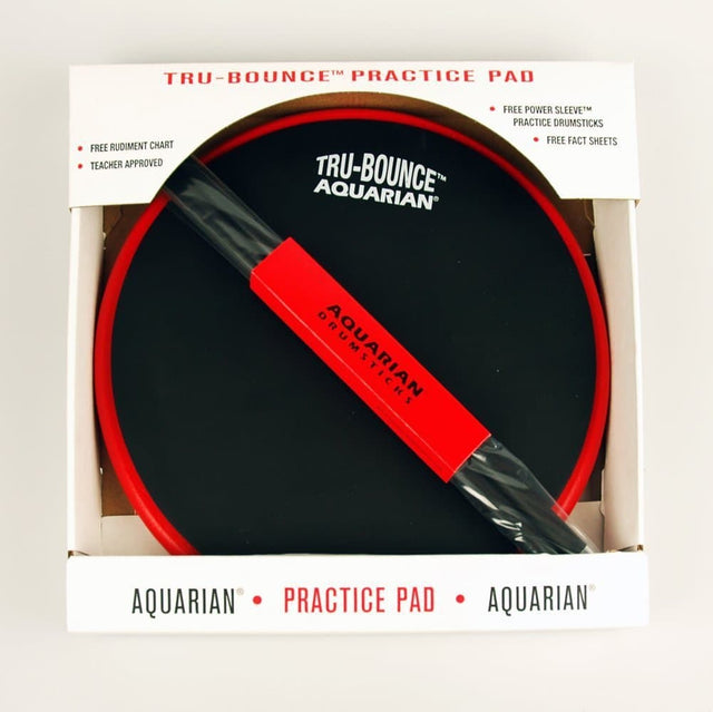 Aquarian Tru Bounce Practice Pad w/ Power Sleeve 5A Sticks