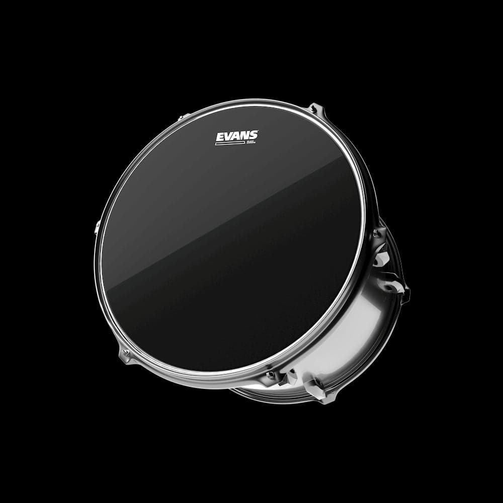 Evans black store chrome drum heads