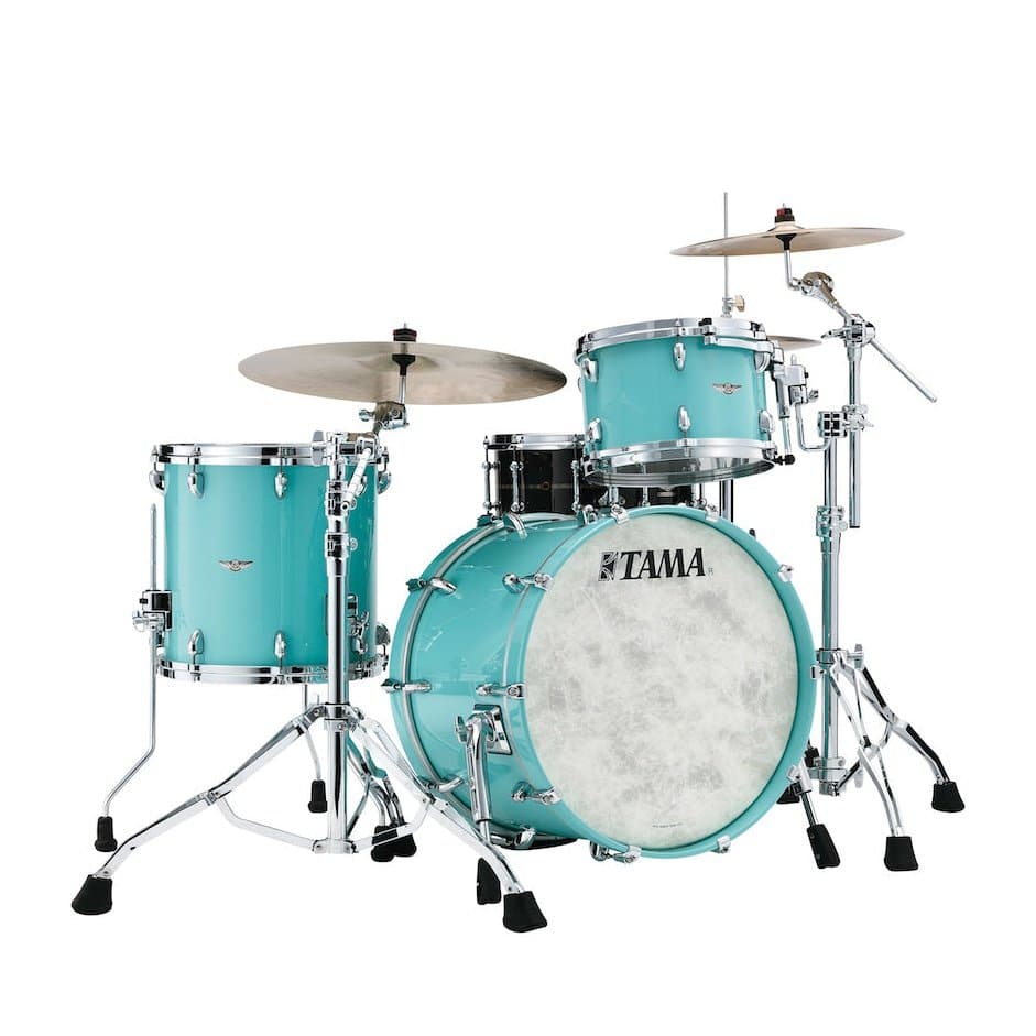 Tama Star Walnut 3pc Drum Set w/20bd Grand Aqua Blue