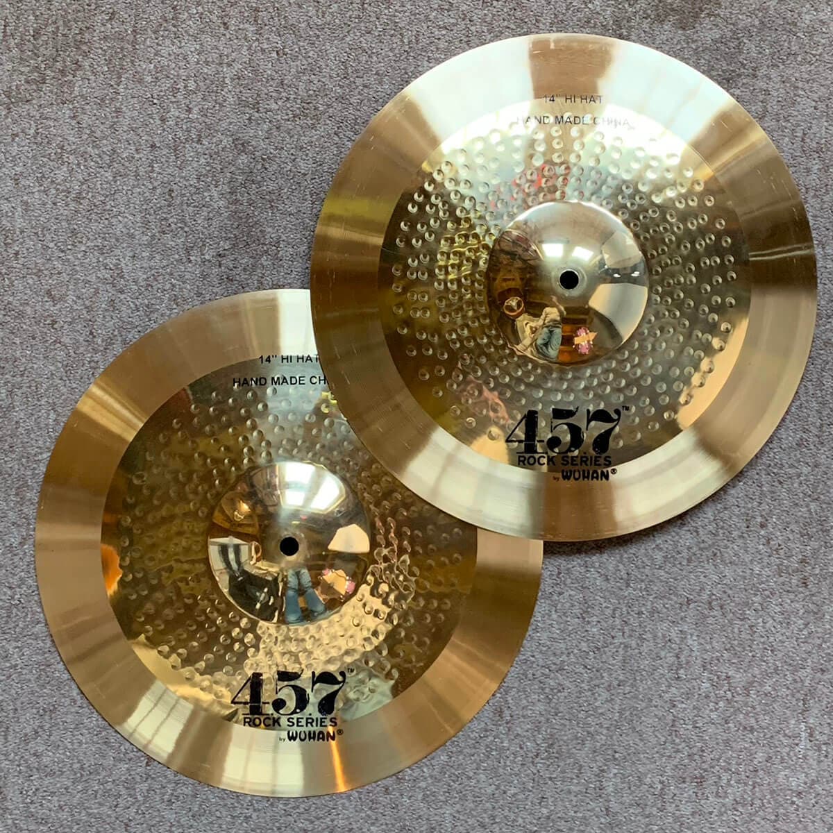 Used Wuhan 457 Rock Hi Hat Cymbals 14"