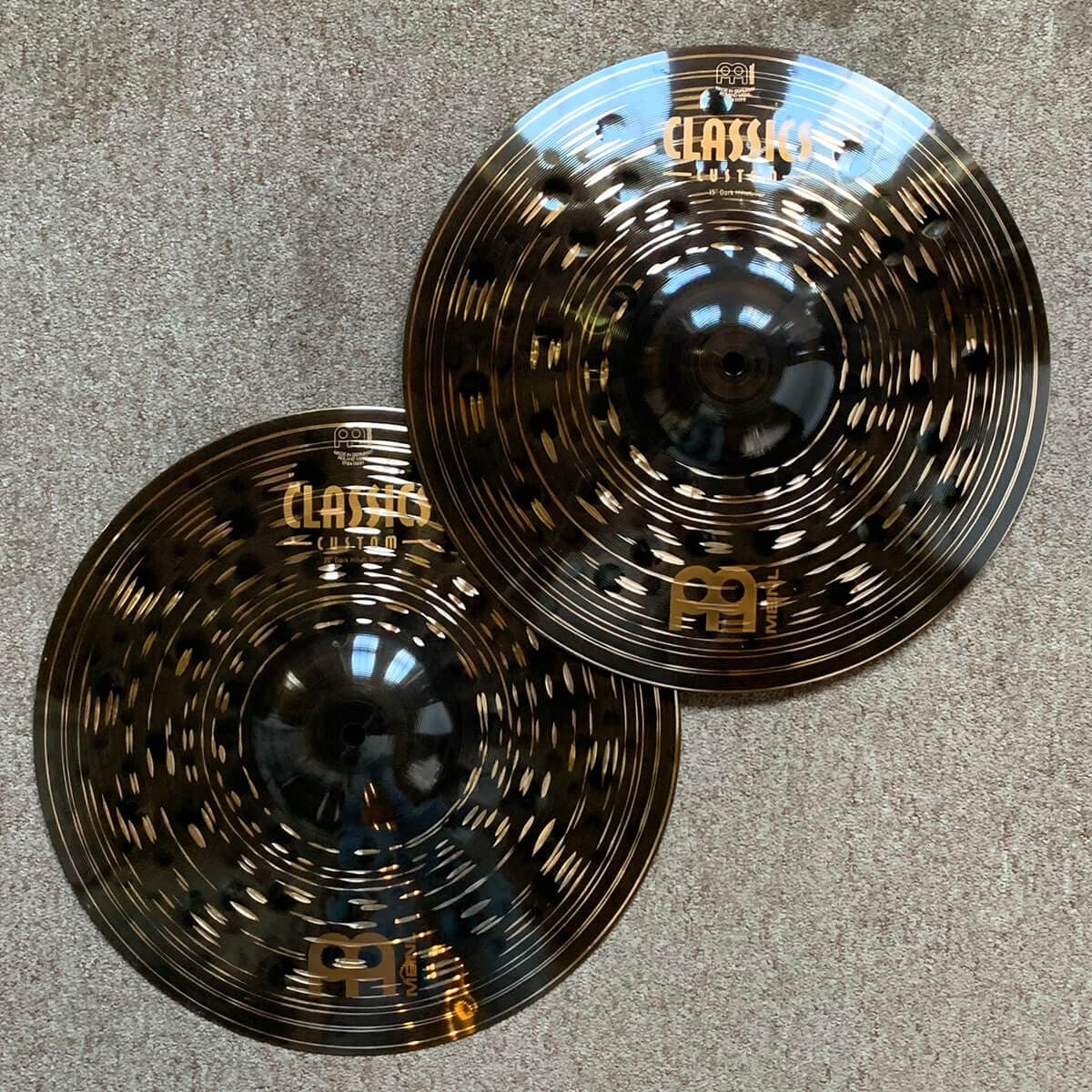 Used Meinl Classics Custom Dark Hi Hat Cymbals 15"