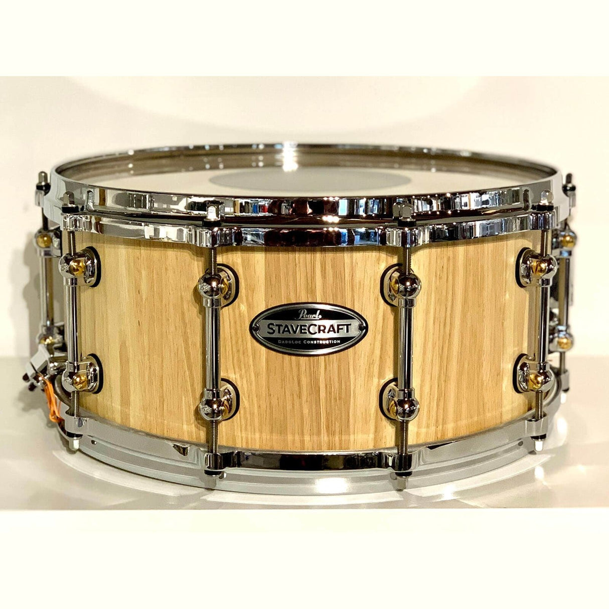 Used Pearl Stavecraft Thai Oak Snare Drum Hand Rubbed Natural 14x6.5