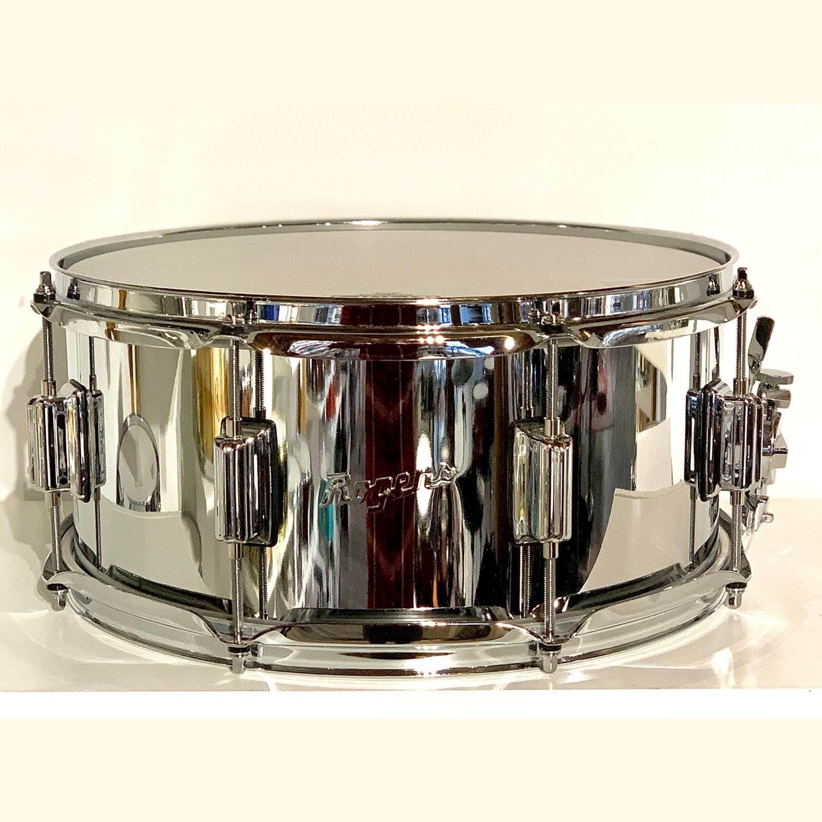 Used Rogers Powertone Steel Shell Snare Drum 14x6.5 w/Beavertail Lugs