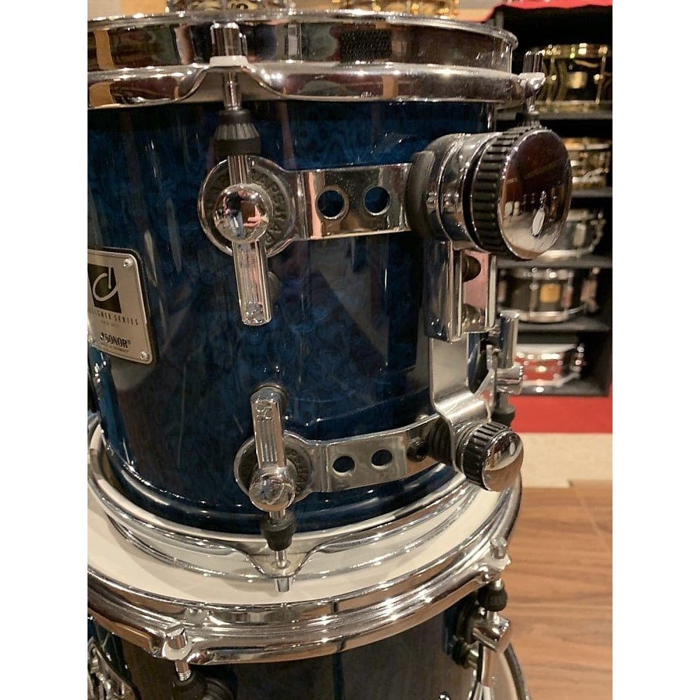 Used Sonor Designer Birch 4pc Drum Set - Birdseye Azure