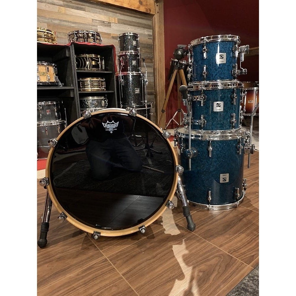Used Sonor Designer Birch 4pc Drum Set - Birdseye Azure