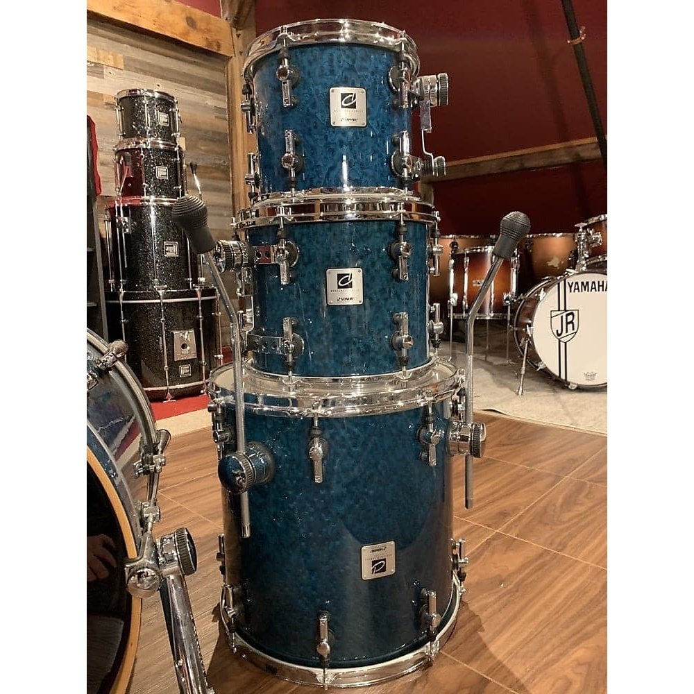 Used Sonor Designer Birch 4pc Drum Set - Birdseye Azure