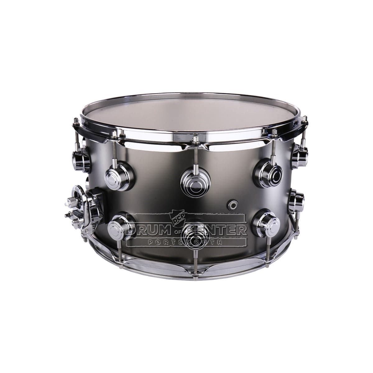 DW Collectors Series Satin Black Brass Snare Drum - 14x8 - Chrome Hardware