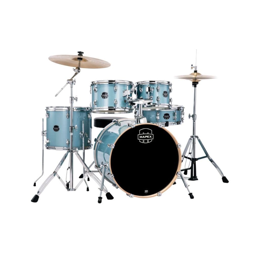 Mapex Venus 5pc Fusion Drum Set Complete Aqua Blue Sparkle
