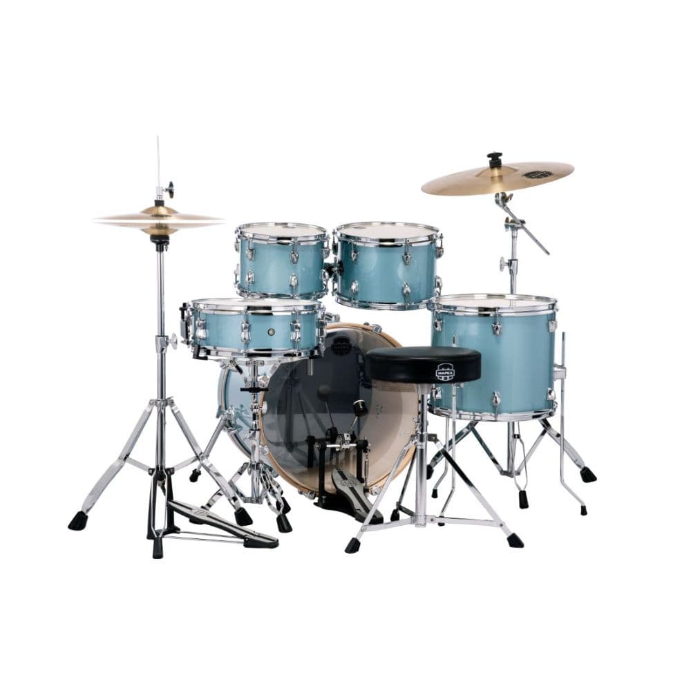 Mapex Venus 5pc Fusion Drum Set Complete Aqua Blue Sparkle