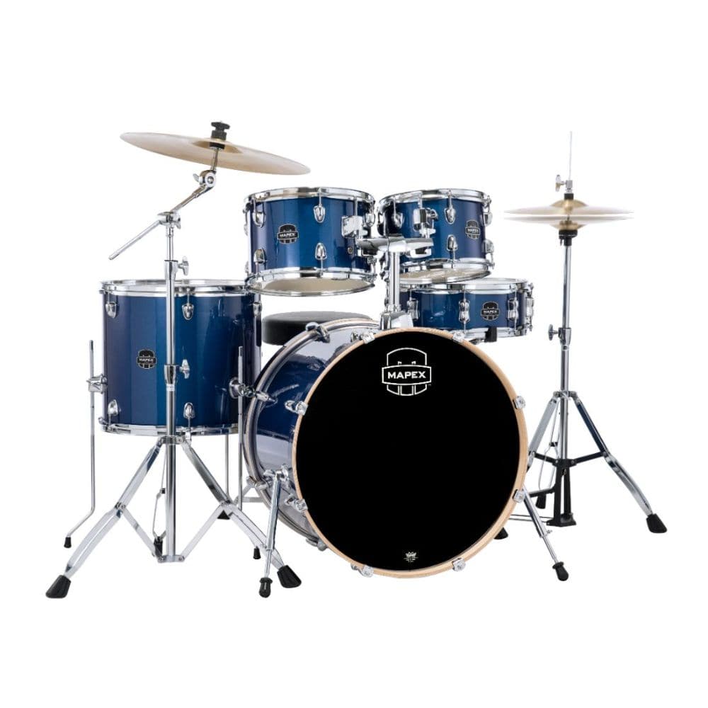 Mapex Venus 5pc Rock Drum Set Complete Blue Sky Sparkle