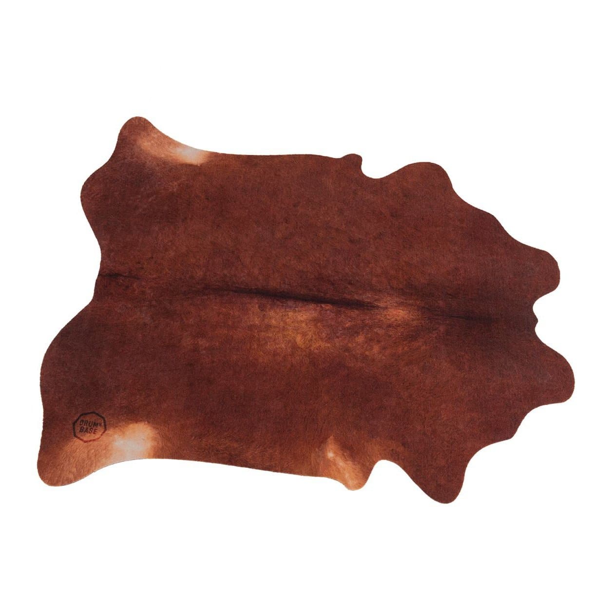 DRUMnBASE Vegan Cow Drum Rug 6' x 5.25' Betsy Red Brown