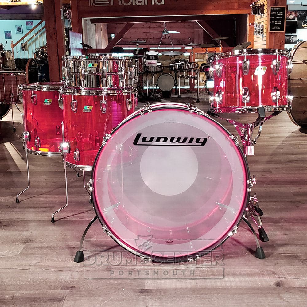 Ludwig Vistalite 5pc Zep Drum Set Pink