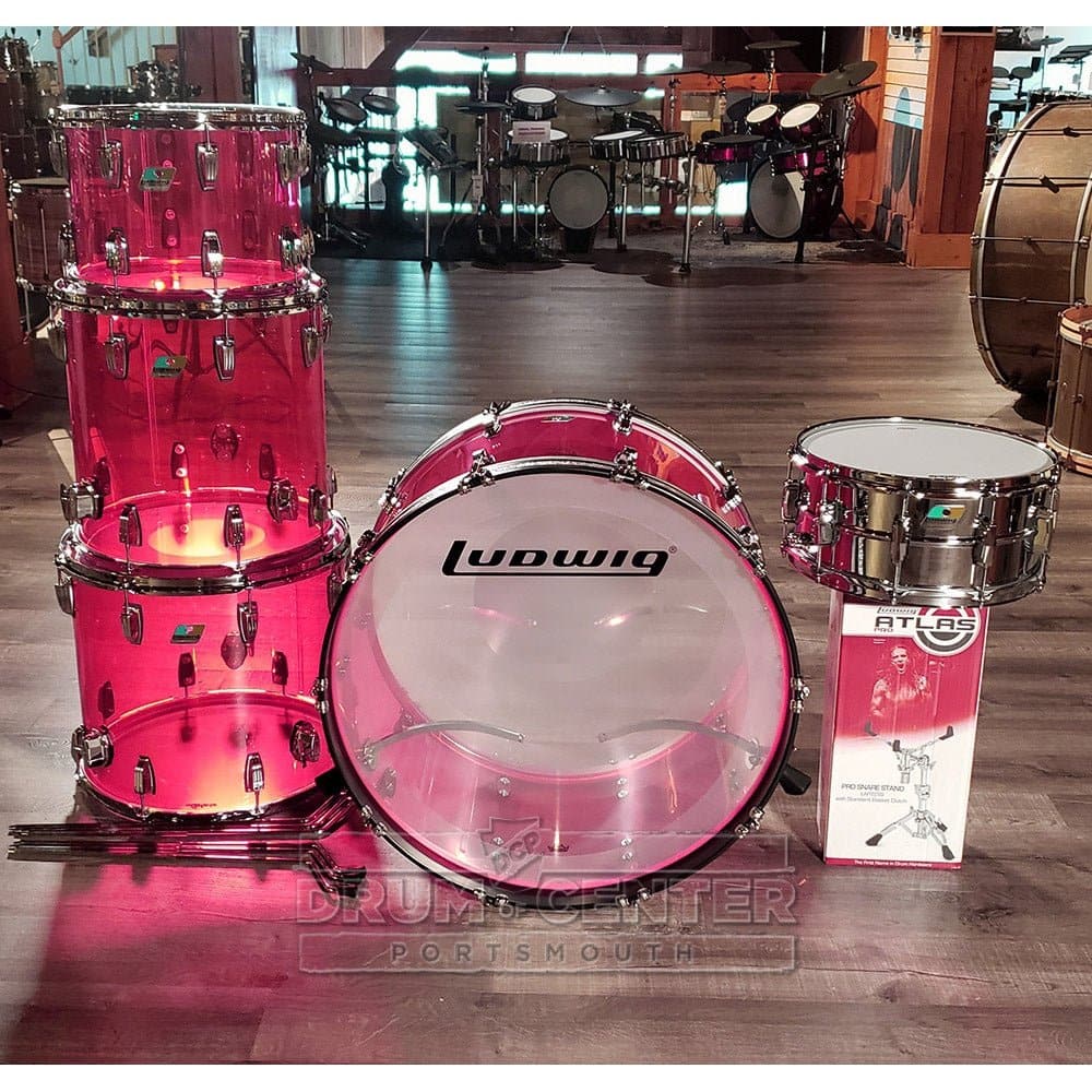 Ludwig Vistalite 5pc Zep Drum Set Pink