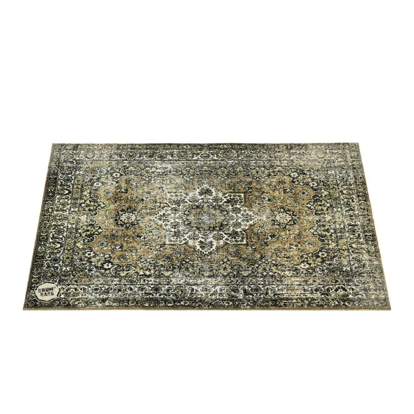 DRUMnBASE Vintage Persian Style Drum Rug 4.26' x 3' Green