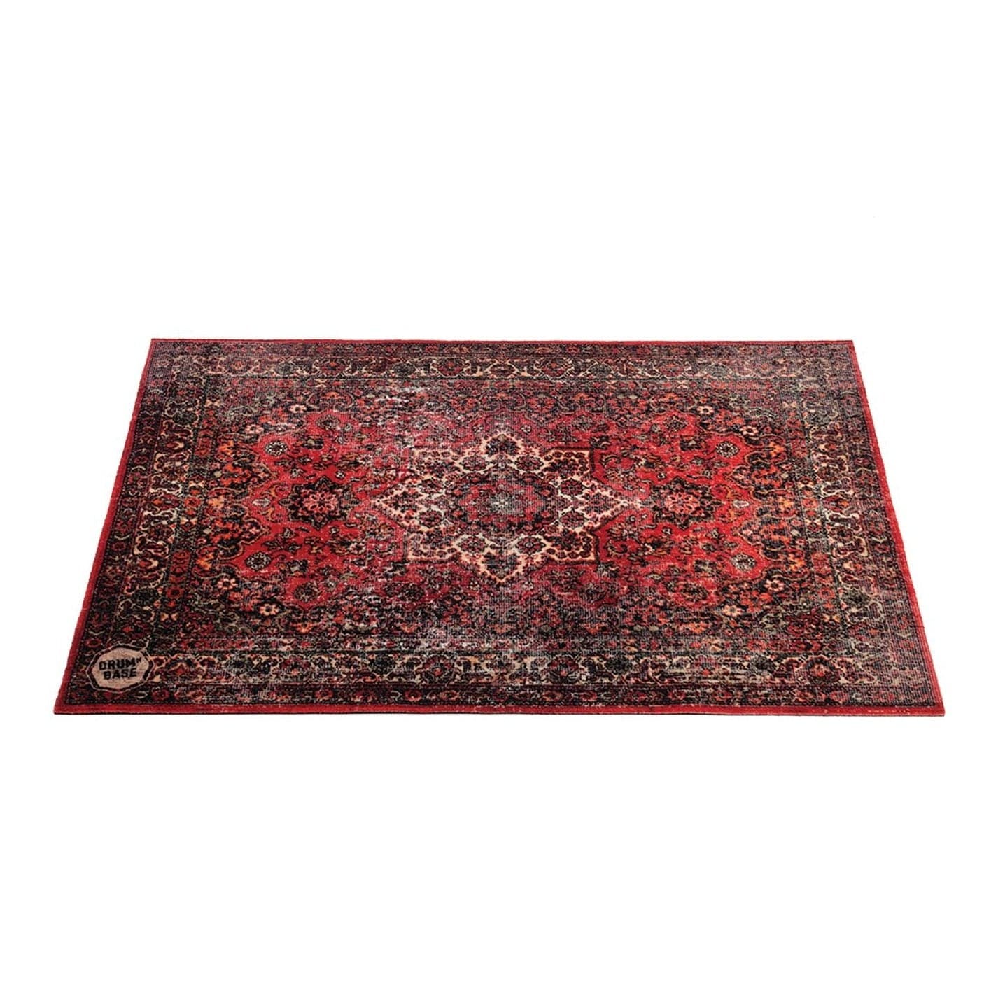 DRUMnBASE Vintage Persian Style Drum Rug 4.26' x 3' Original Red