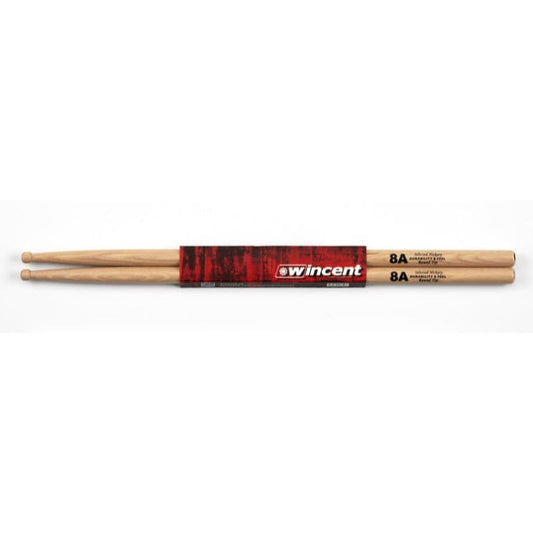 Wincent 8A Hickory Drum Sticks - Round Tip