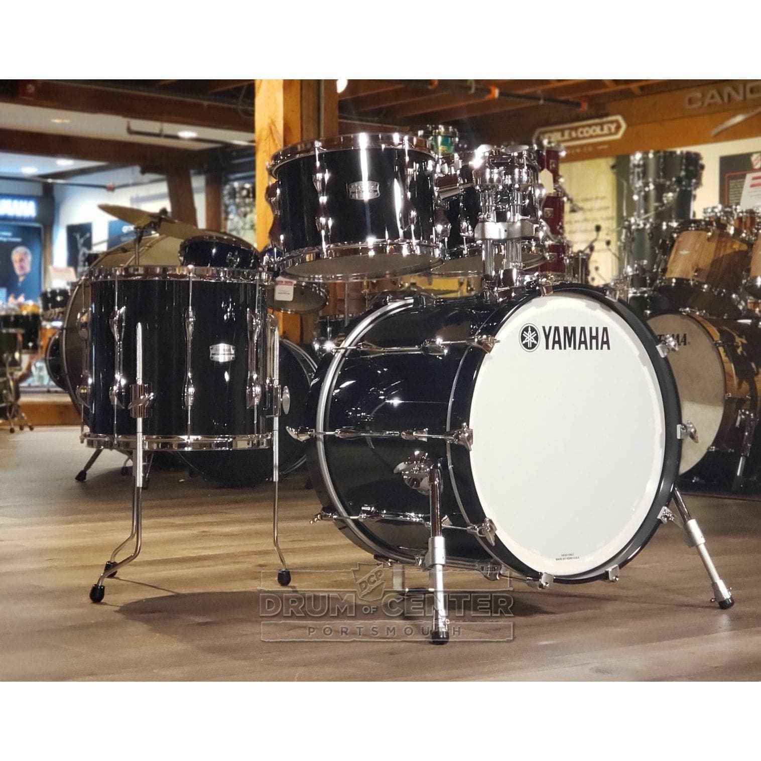 Yamaha Recording Custom 4pc Fusion Drum Set Solid Black DCP