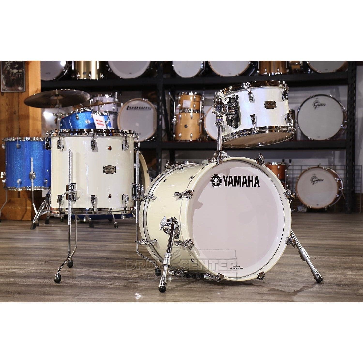 Yamaha Absolute Hybrid 3pc Jazz Drum Set Polar White