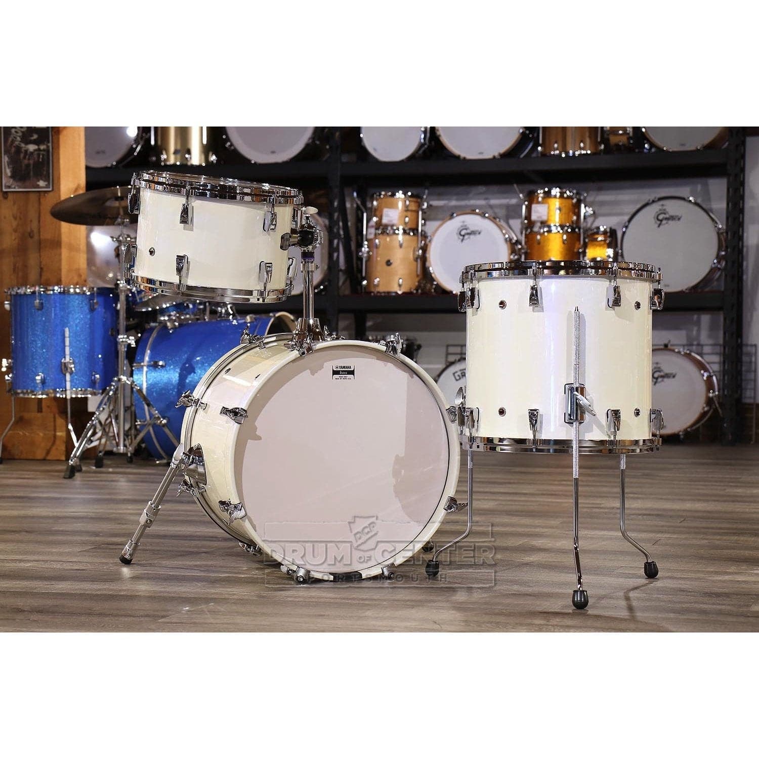 Yamaha Absolute Hybrid 3pc Jazz Drum Set Polar White