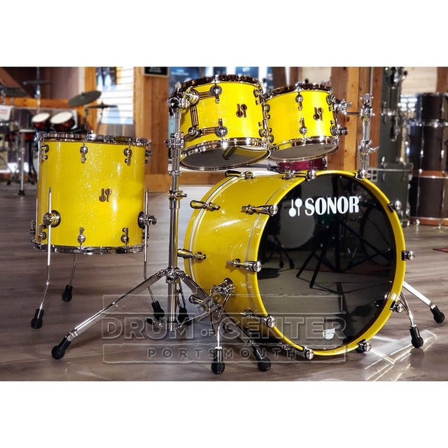 Sonor SQ2 4pc Drum Set Medium Maple - Yellow Sparkle