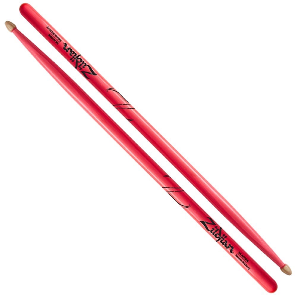 Zildjian 5A Acorn Wood Neon Pink Drumsticks
