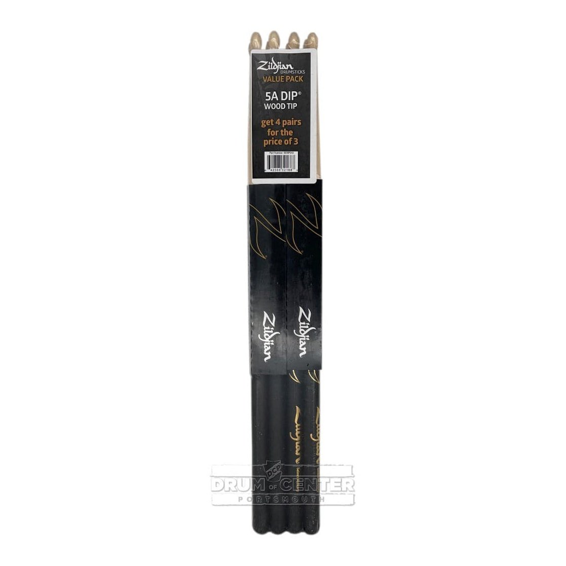 Zildjian 5A Drumsticks w/Black Dip Value Pack
