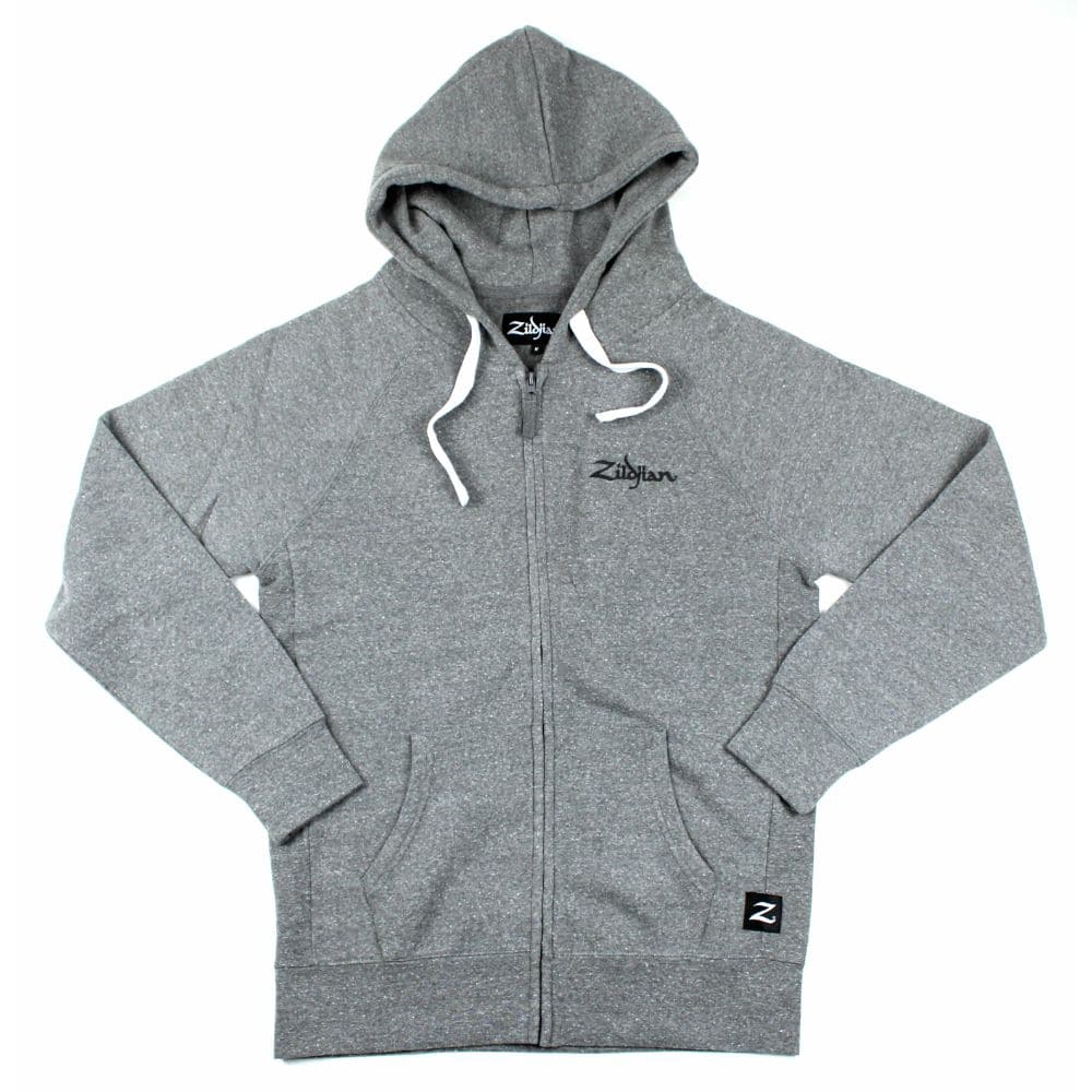 Zildjian Gray Zip Up Logo Hoodie XS