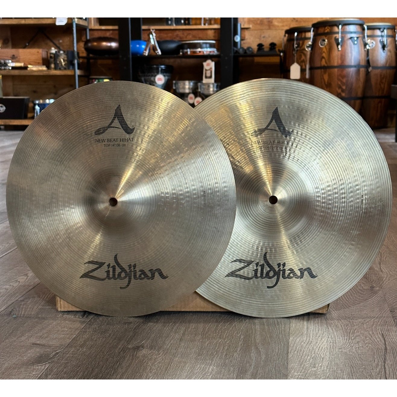 Used Zildjian A New Beat Hi Hat Cymbals 14"