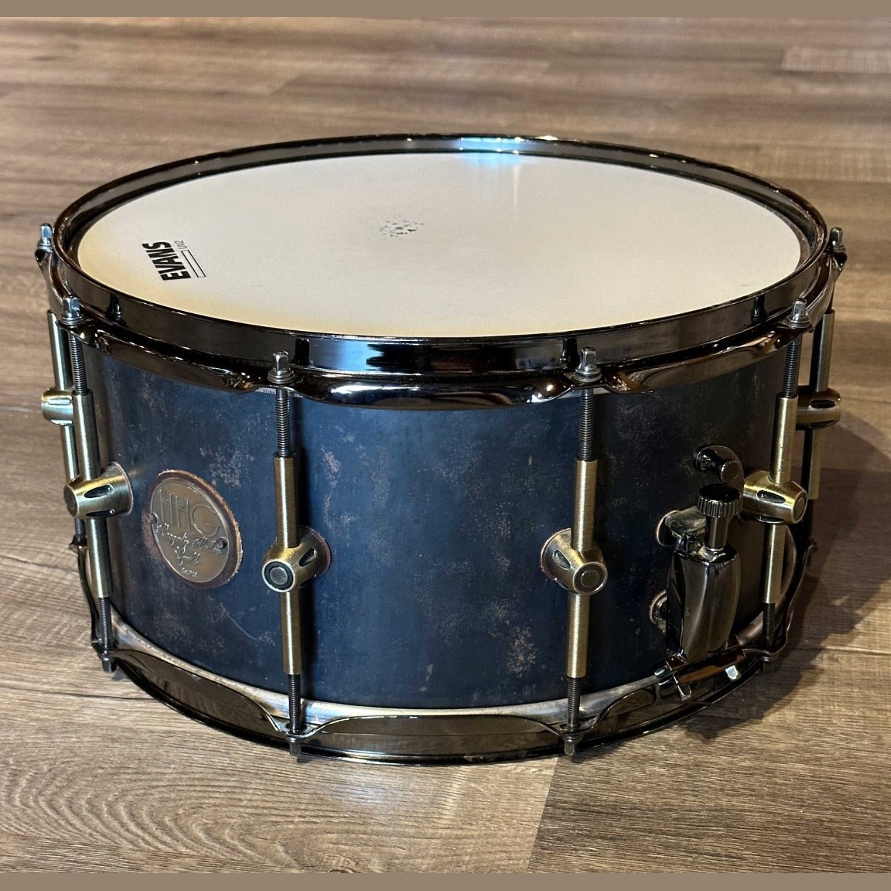 Used HHG Drums Raw Steel Snare Drum 14x7 Oxide Patina